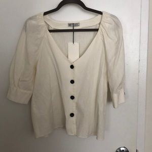 Off white linen blouse.